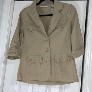 Liz Claiborne Tan Short Sleeve Jacket Small​​